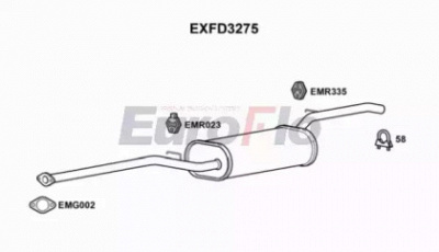 EUROFLO exfd3275 -  Средний глушитель выхлопных газов