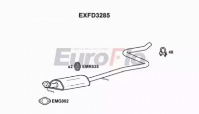 EUROFLO exfd3285 -  Средний глушитель выхлопных газов