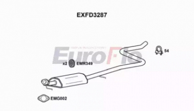 EUROFLO exfd3287 -  Средний глушитель выхлопных газов