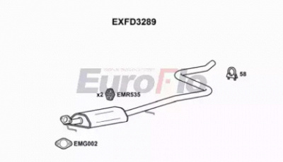 EUROFLO exfd3289 -  Средний глушитель выхлопных газов
