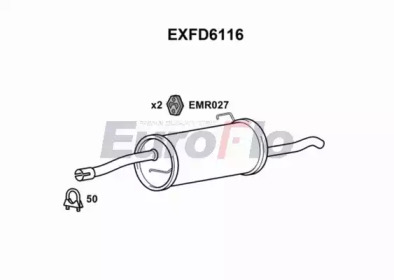EUROFLO exfd6116 -  Глушитель выхлопных газов конечный