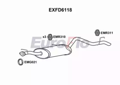 EUROFLO exfd6118 -  Глушитель выхлопных газов конечный
