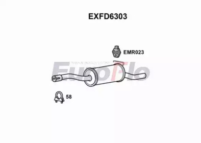 EUROFLO exfd6303 -  Глушитель выхлопных газов конечный