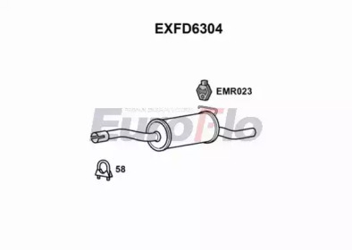EUROFLO exfd6304 -  Глушитель выхлопных газов конечный