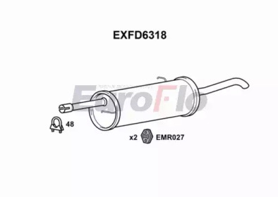 EUROFLO exfd6318 -  Глушитель выхлопных газов конечный