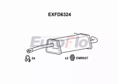 EUROFLO exfd6324 -  Глушитель выхлопных газов конечный
