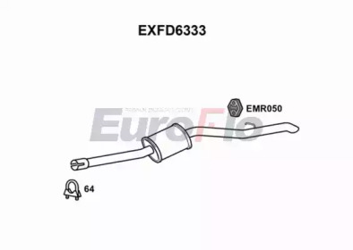 EUROFLO exfd6333 -  Глушитель выхлопных газов конечный