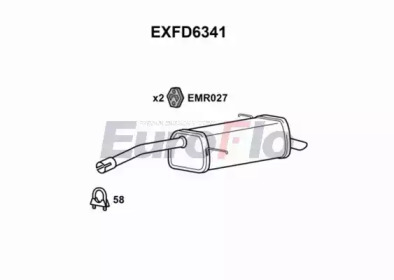 EUROFLO exfd6341 -  Глушитель выхлопных газов конечный