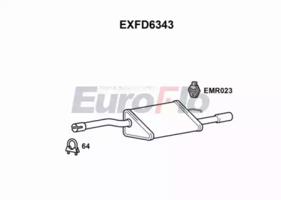 EUROFLO exfd6343 -  Глушитель выхлопных газов конечный