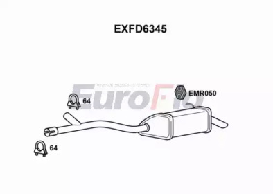 EUROFLO exfd6345 -  Глушитель выхлопных газов конечный