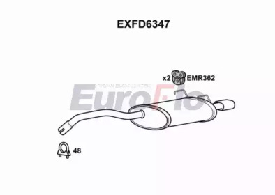 EUROFLO exfd6347 -  Глушитель выхлопных газов конечный