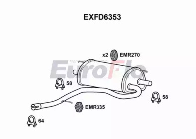 EUROFLO exfd6353 -  Глушитель выхлопных газов конечный