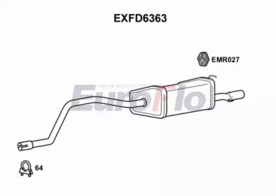 EUROFLO exfd6363 -  Глушитель выхлопных газов конечный