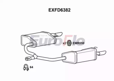 EUROFLO exfd6382 -  Глушитель выхлопных газов конечный