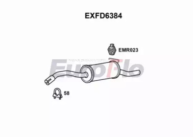 EUROFLO exfd6384 -  Глушитель выхлопных газов конечный