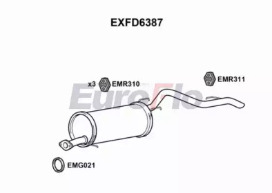 EUROFLO exfd6387 -  Глушитель выхлопных газов конечный