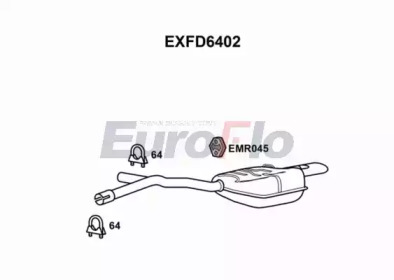 EUROFLO exfd6402 -  Глушитель выхлопных газов конечный