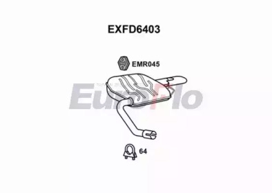 EUROFLO exfd6403 -  Глушитель выхлопных газов конечный