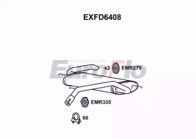 EUROFLO exfd6408 -  Глушитель выхлопных газов конечный