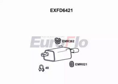 EUROFLO exfd6421 -  Глушитель выхлопных газов конечный