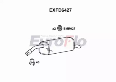 EUROFLO exfd6427 -  Глушитель выхлопных газов конечный