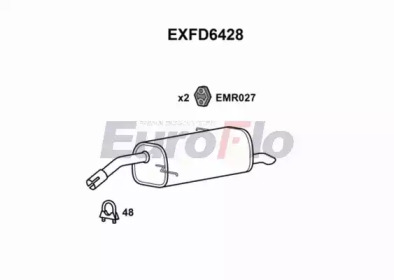 EUROFLO exfd6428 -  Глушитель выхлопных газов конечный