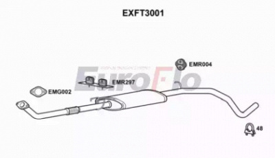 EUROFLO exft3001 -  Средний глушитель выхлопных газов