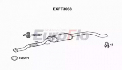 EUROFLO exft3068 -  Средний глушитель выхлопных газов