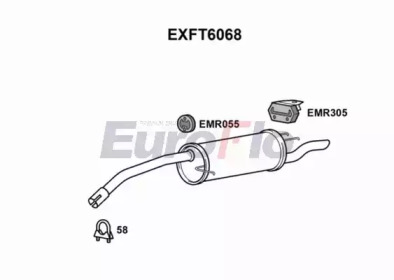 EUROFLO exft6068 -  Глушитель выхлопных газов конечный
