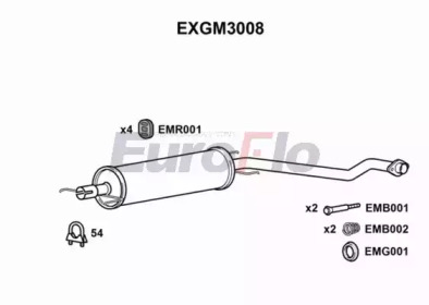EUROFLO exgm3008 -  Средний глушитель выхлопных газов