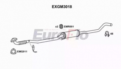 EUROFLO exgm3018 -  Средний глушитель выхлопных газов