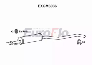 EUROFLO exgm3036 -  Средний глушитель выхлопных газов
