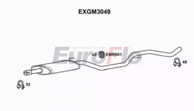EUROFLO exgm3049 -  Средний глушитель выхлопных газов