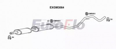 EUROFLO exgm3064 -  Средний глушитель выхлопных газов