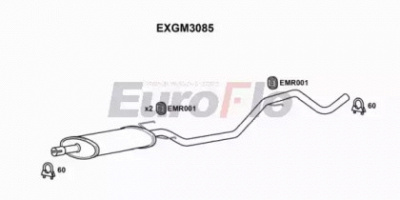EUROFLO exgm3085 -  Средний глушитель выхлопных газов