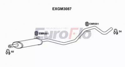 EUROFLO exgm3087 -  Средний глушитель выхлопных газов