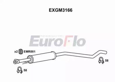 EUROFLO exgm3166 -  Средний глушитель выхлопных газов