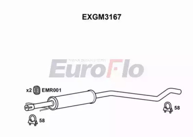 EUROFLO exgm3167 -  Средний глушитель выхлопных газов