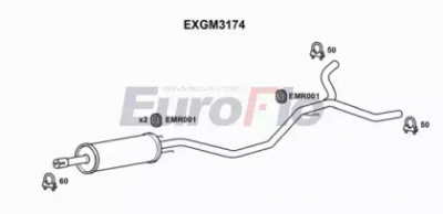 EUROFLO exgm3174 -  Средний глушитель выхлопных газов