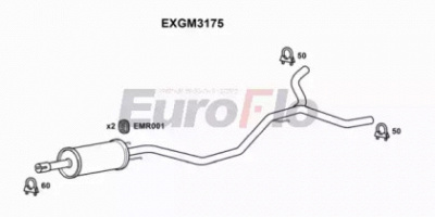 EUROFLO exgm3175 -  Средний глушитель выхлопных газов