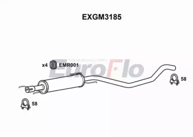 EUROFLO exgm3185 -  Средний глушитель выхлопных газов