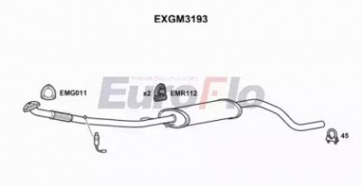 EUROFLO exgm3193 -  Средний глушитель выхлопных газов