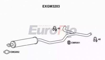 EUROFLO exgm3203 -  Средний глушитель выхлопных газов