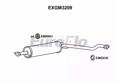 EUROFLO exgm3209 -  Средний глушитель выхлопных газов