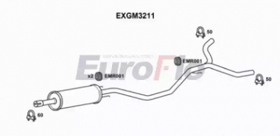 EUROFLO exgm3211 -  Средний глушитель выхлопных газов
