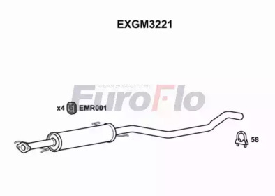 EUROFLO exgm3221 -  Средний глушитель выхлопных газов
