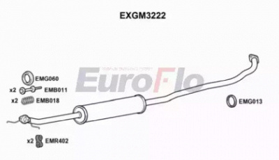 EUROFLO exgm3222 -  Средний глушитель выхлопных газов
