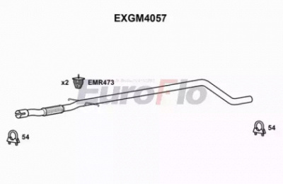 EUROFLO exgm4057 - Труба выхлопного газа