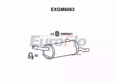 EUROFLO exgm6063 -  Глушитель выхлопных газов конечный