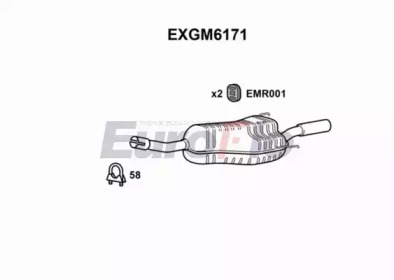EUROFLO exgm6171 -  Глушитель выхлопных газов конечный